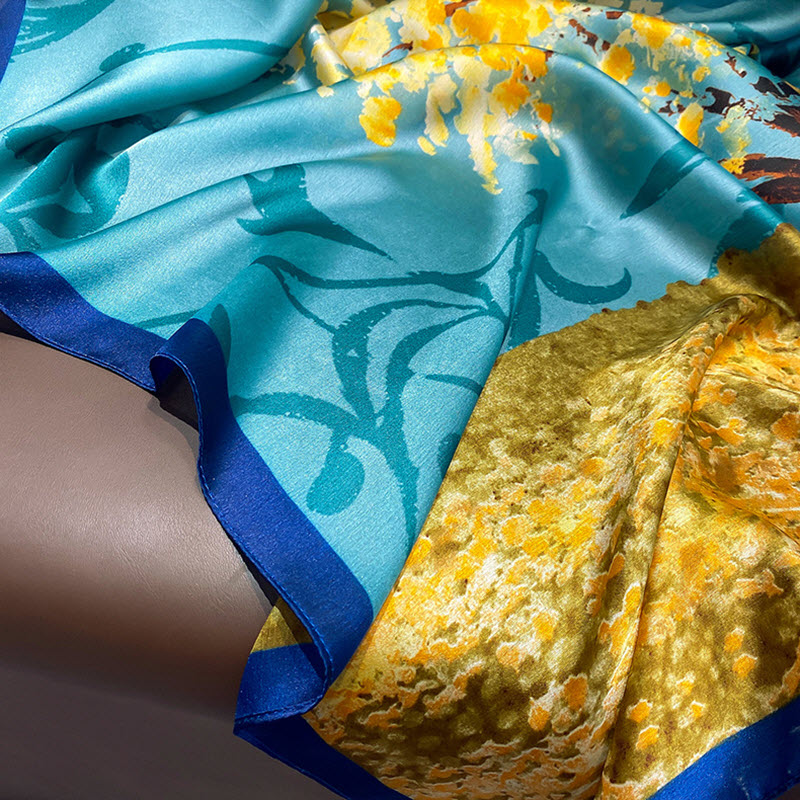 Khăn lụa đi biển cao cấp họa tiết hình hoa làm quà tặng bạn gái, sếp nữ, mẹ, cô, dì, chị - em gái... - Ảnh 2