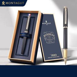 Bút bi ký tên Montagut 068 màu đen dập vân cao cấp (kèm hộp đựng và túi)