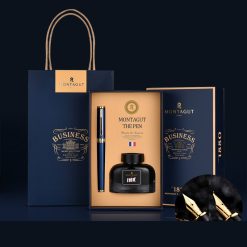 Bút mực ký tên Montagut 07 cao cấp (màu xanh navy) làm quà tặng sếp – tặng kèm 1 lọ mực