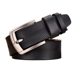 Thắt lưng da bò nguyên miếng màu đen khóa gài TCD-WD08