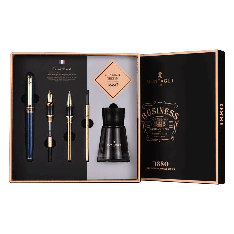 Set bút ký 5 món kèm hộp và túi đựng cao cấp (màu xanh) làm quà tặng sếp, đối tác; thầy cô giáo, quà sinh nhật... - Ảnh 4