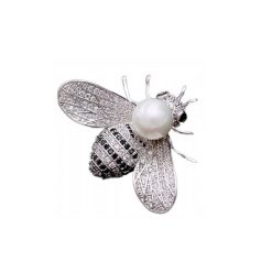 Ghim cài áo cao cấp hình chú ong đính đá màu bạc làm quà tặng bạn gái, sếp nữ, mẹ, cô, dì, chị - em gái...