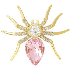 Ghim cài áo cho nữ hình con nhện đính đá độc đáo làm quà tặng Sếp, Mẹ, Cô Giáo,...