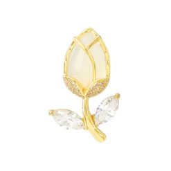 Ghim cài áo hình búp sen đính đá Zircon cao cấp làm quà tặng bạn gái, sếp nữ, mẹ, cô, dì, chị - em gái...