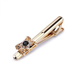 Kẹp cà vạt cao cấp đính đá KCV001 màu vàng làm quà tặng bạn trai, sếp nam, bố, anh trai...