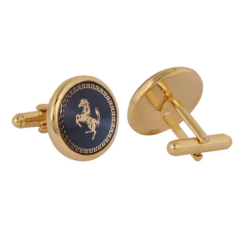 Kẹp cà vạt cao cấp màu vàng họa tiết khảm ngựa lịch lãm quà tặng cao cấp - Ảnh 2