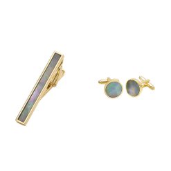 Set combo 2 món Kẹp cà vạt + Khuy măng set CB-WD004 khảm trai thời trang cao cấp làm quà tặng bạn trai, sếp nam, bố, anh trai...