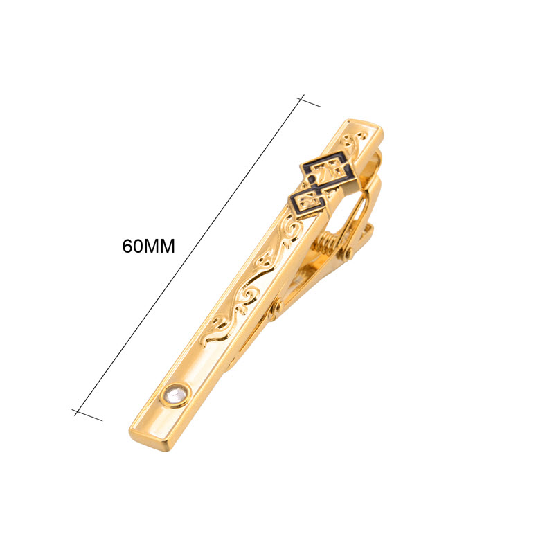 Kẹp cà vạt Nam cao cấp đính đá KCV008 màu vàng làm quà tặng bạn trai, sếp nam, bố, anh trai... - Ảnh 4