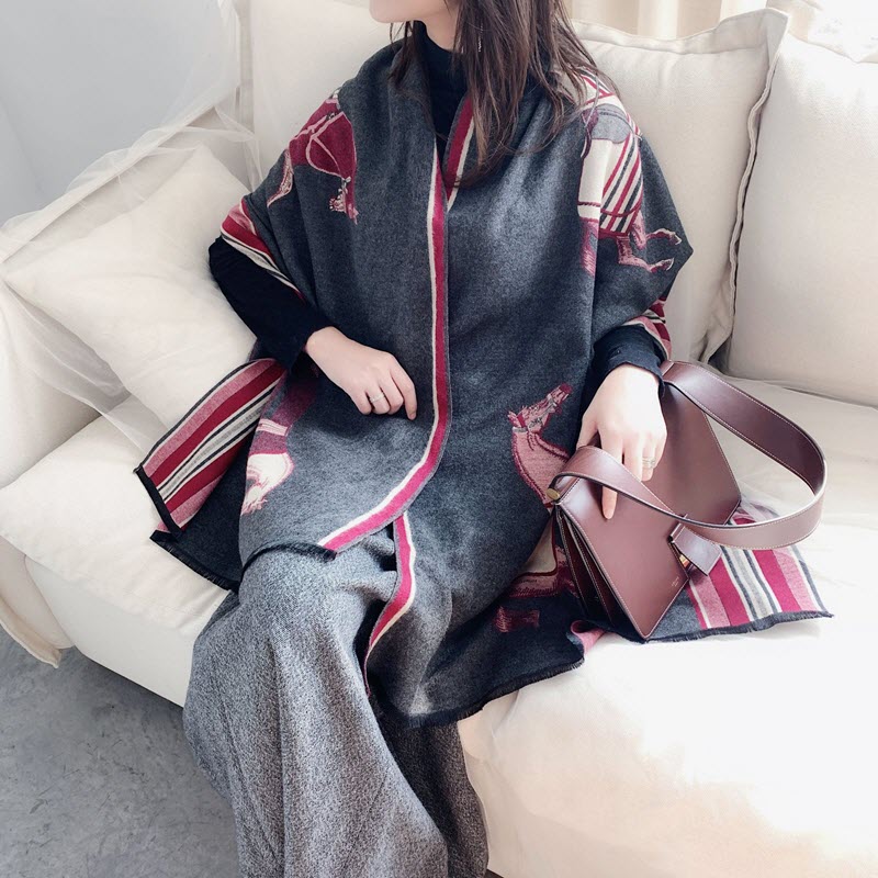 Khăn quàng cổ cao cấp len Cashmere cho nữ KQ-WD18 làm quà tặng Bạn gái, quà Giáng Sinh, quà Valentine,... - Ảnh 2