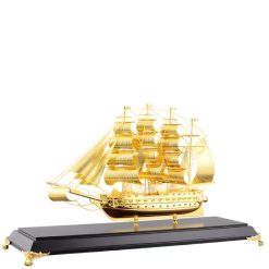 Mô Hình Thuyền Buồm Mạ Vàng 24K Cao Cấp TB02