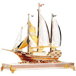 Mô Hình Thuyền Buồm Mạ Vàng 24K Cao Cấp TB07
