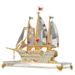 Mô Hình Thuyền Buồm Mạ Vàng 24K Cao Cấp TB08