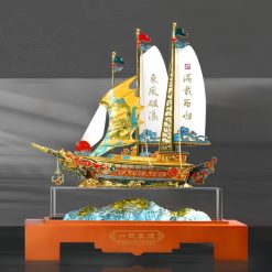 Mô Hình Thuyền Buồm Mạ Vàng 24K Cao Cấp TB10