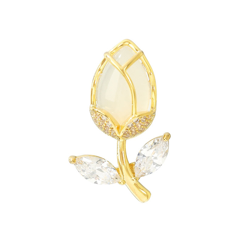 Ghim cài áo hình búp sen đính đá Zircon cao cấp làm quà tặng bạn gái, sếp nữ, mẹ, cô, dì, chị - em gái...