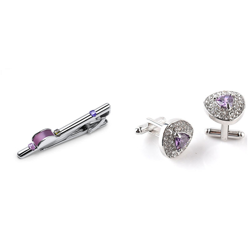 Set combo 2 món Kẹp cà vạt + Khuy măng set CB-WD012 làm quà tặng bạn trai, sếp nam, bố, anh trai...