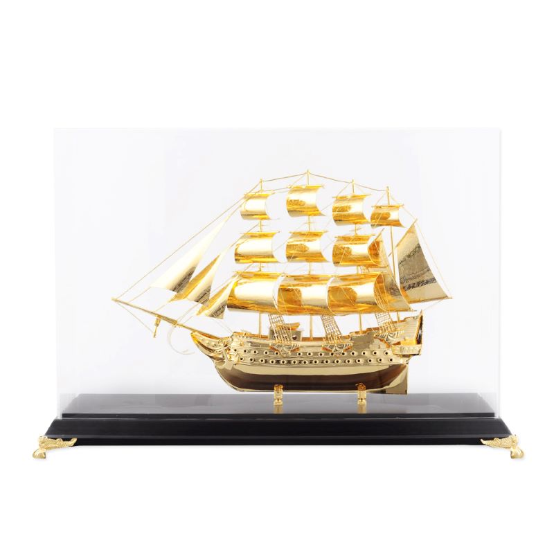 Mô Hình Thuyền Buồm Mạ Vàng 24K TB02